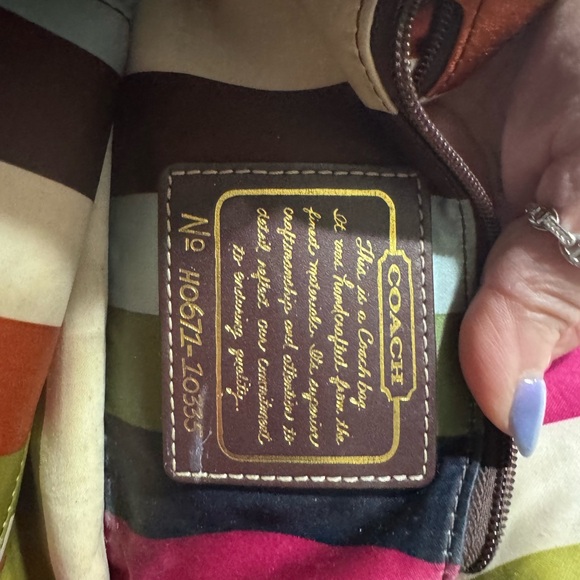 Coach Tan and Black Signature Shoulder Bag - Picture 13 of 13